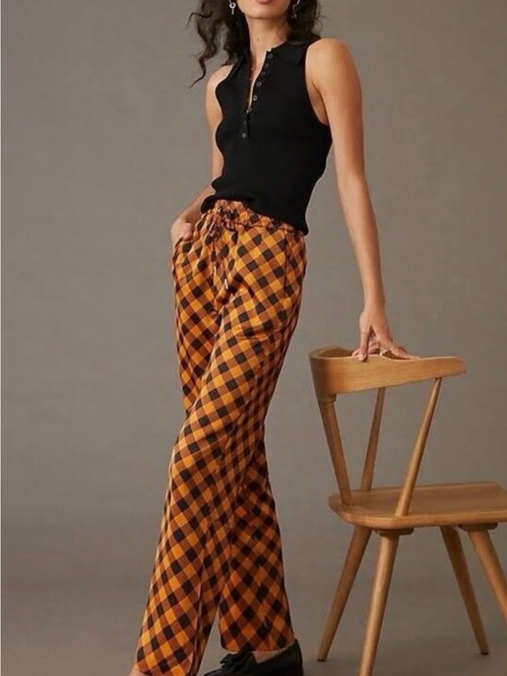 Scotch & Soda amsterdam Checked Track Pants Women’s X Large Nordstrom Retro Mod